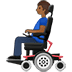 👨🏾‍🦼 man in motorized wheelchair: medium-dark skin tone display on Samsung